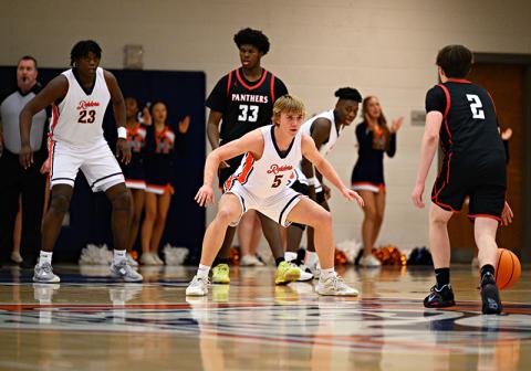 Habersham Central's Brighton Paul gets locked in on defense against Jackson County on Friday night. ZACH TAYLOR/Special