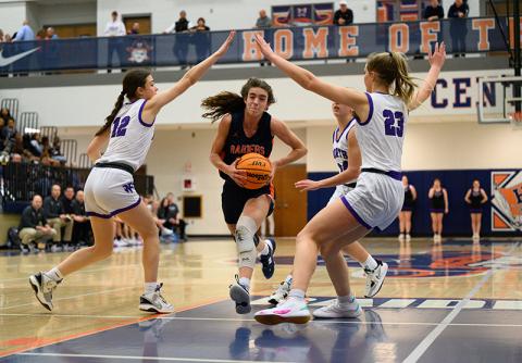 Habersham Central's Kyia Barrett runs through traffic against North Forsyth on Friday night. ZACH TAYLOR/Special