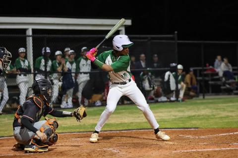 Tallulah Falls’ Rohajae Pinder stands ready to hit during a recent home game. AUSTIN POFFENBERGER/Special