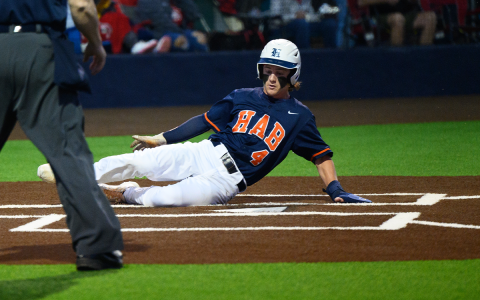 Habersham Central’s Cody Thomas slides into home after an RBI single hit by Mason Dawe against Gainesville. ZACH TAYLOR/Special