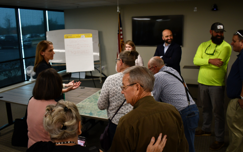 Julie Price, Consultant for GDOT of Arcadis, takes suggestions from members of the surrounding community in regard to Georgia Highway 365. JOHN DILLS/Staff