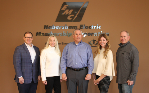 From left are Dr. Stacy Hall, Associate Professor of Business and Program Director for Strategic Partnerships; Dr. Kimberly Maiocco, Dean, Hans Hut School of Business at TMU; Bryan Ferguson, President & CEO, Habersham EMC; Mary Beth Horton, Community Relations Ambassador for HEMC; and Tommy Thurmond, Vice President of Member & Community Relations for HEMC. STACY HALL/Submitted