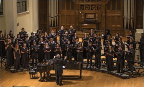 Dr. Wallace Hinson directs the Piedmont Singers, with whom he is taking one final tour. PIEDMONT UNIVERSITY/Submitted
