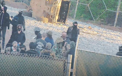Rioters gather during a protest at the Atlanta Public Safety Training Center earlier this year. ATLANTA POLICE DEPARTMENT