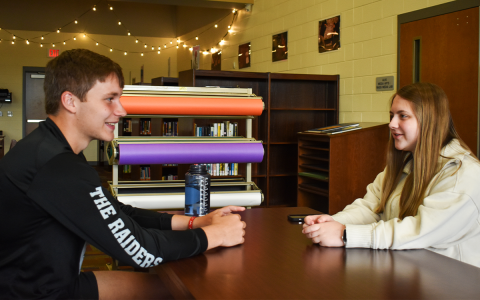 Hayden Hulsey (left) and Emily Irvin of HCHS were named as Georgia Scholars, a recognition shared by only 154 students across Georgia. EMMA MARTI/Staff