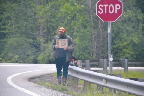 Panhandlers have drifted out of Cornelia to the outskirts of town in the county’s jurisdiction. MATTHEW OSBORNE/Staff