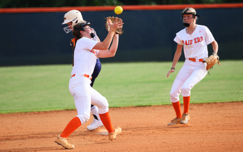 Emily Diffenderfer catches an infield pop fly with a runner on second. ZACH TAYLOR/Special