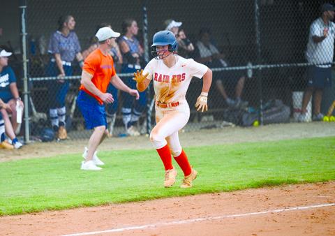 Emily Diffenderfer rounds third on her way to scoring the first run after an RBI base hit from Hannah Odum. ZACH TAYLOR/Special