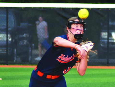 Habersham Central’s Emily Diffenderfer fires to first base against Rabun County. ENOCH AUTRY/CNI News Service