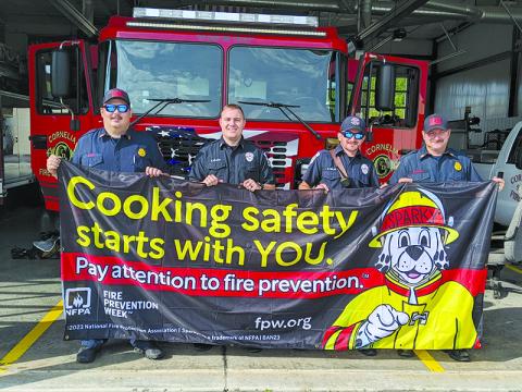 Firefighters from Cornelia Station 22 shown are (from left) Chandler Smith – Cornelia Fire Dept; Danial Nelson – Habersham County Fire Dept; Brandon Fields – Habersham County Emergency Services; and Kyle Dotson – Cornelia Fire Dept. DUANE HARTNESS/Submitted