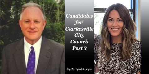 Don Nix and Jessamie Nichols Vincent are candidates for Clarkesville City Council Post 3. PHOTO ILLUSTRATION BY ZACH TAYLOR