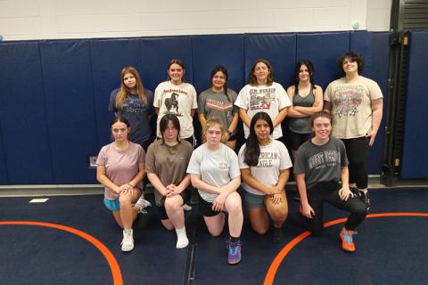 Members of Habersham Central’s girls wrestling team include (front row, from left) Natalie Gosnell, Samara Beck, Mckenzie Spradley, Shaina Xiguin and Hailey Speed. Back row are (from left) Kyleigh Thomann, Emma Ryals, Emili Zavala, Melia Mead, Gracie Abernathy and Ava Gregg. Not pictured is Sarah Morris. MORRIS BROOKS/Submitted