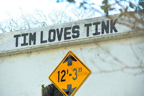 The Tim Loves Tink mural may need to be relocated after objections from Norfolk Southern Railroad. JULIANNE AKERS/Staff