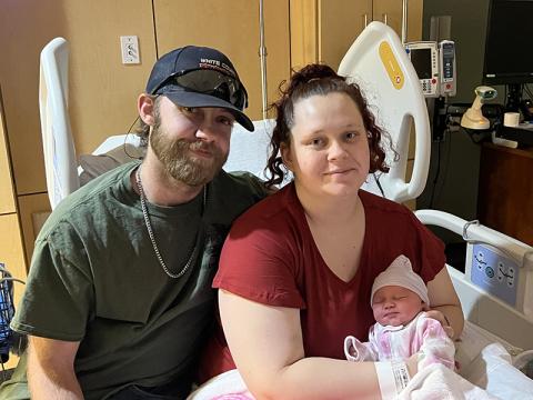 Caleb Maddox and Patricia Hall brought Makenzie Renee Maddox into the world Wednesday as Northeast Georgia Medical Center-Habersham’s first baby of 2024. SUBMITTED