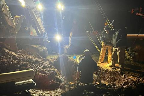 Demorest Public Works crews spent six hours fixing a water line last weekend on the coldest day of the year. CITY OF DEMOREST/Submitted