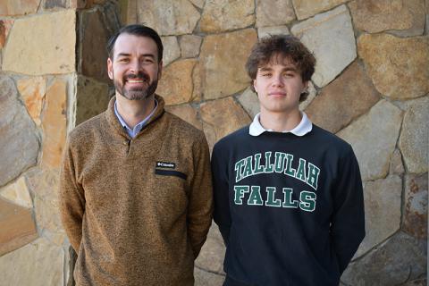 Tallulah Falls’ STAR teacher Jeremy Stille and STAR Student Jake Wehrstein found out about their honors Thursday. JULIANNE AKERS/Staff