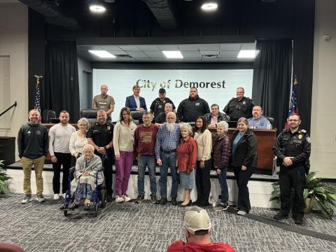 Demorest Assistant Police Chief Casey Chastain had family and friends gathered Tuesday night to celebrate his hiring as the next chief of police.