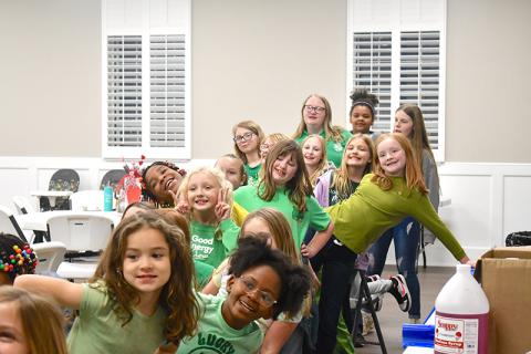 Cornelia Girl Scout Troop 11208 celebrates Leap Day at their Feb. 29 meeting. JULIANNE AKERS/Staff