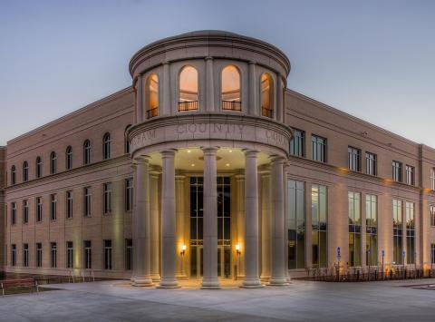 Habersham County Courthouse at night. Photo by Reeves Young