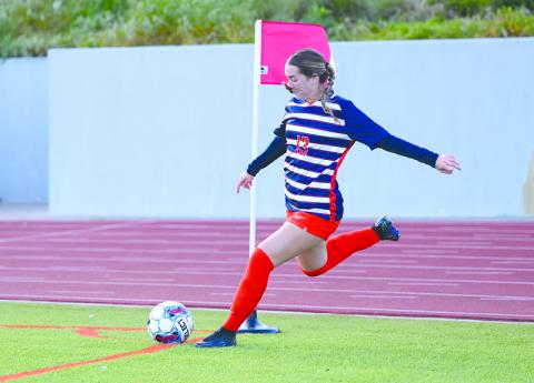 Maggie Vena takes a corner kick during the season finale. ZACH TAYLOR/Special