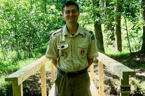 Trey Heumaneus rebuilt a bridge at the Lake Russell Recreation Area for his Eagle Scout project. SUBMITTED