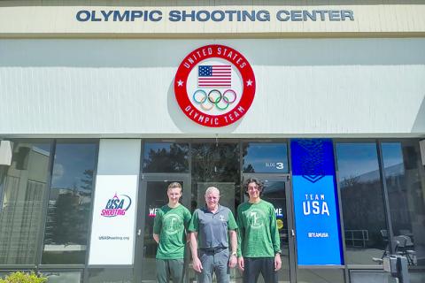 Tallulah Falls seniors Joseph McGahee (left) and Marc Crotta competed in Colorado Springs, Colo. along with coach Tim Stamey. TFS ATHLETICS/Submitted