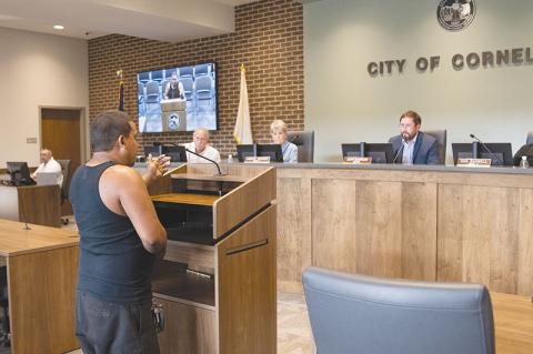 Luis Perez presents his thoughts on the new ordinance requiring mechanic shop owners to remove cars from their premises after 14 days to prevent public safety hazards.