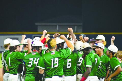 Tallulah Falls’ baseball players break it down after a playoff win during their run to second place in the state. WADE CHEEK/CNI News Service