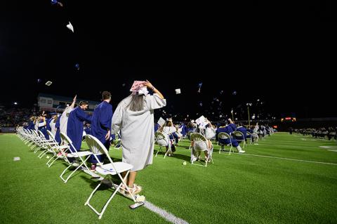 Grads throw their caps at HCHS graduation in 2023. ZACH TAYLOR/Special