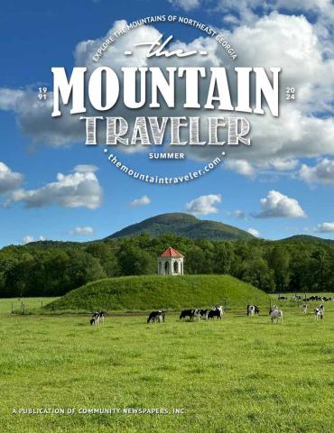 The 2024 summer Mountain Traveler cover, featuring the Sautee Nacoochee Indian Mound, was captured by Donna Shirley of Cornelia.  Shirley received $100 for her winning photograph. 