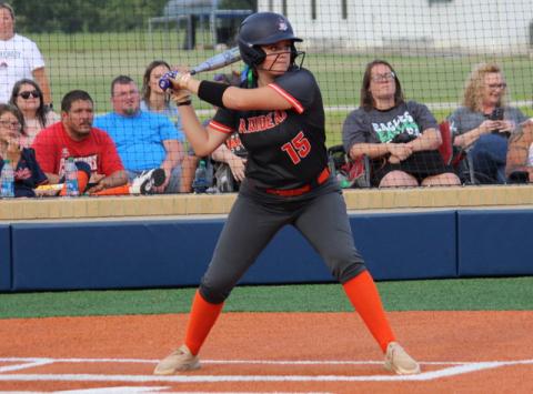 Habersham Central’s Hailee Parham gets ready for the pitch against White County.