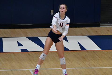 Senior Jayden Jarrett has brought the energy - as well as strong serving - for the Lady Raiders so far this season. LANG STOREY/Staff