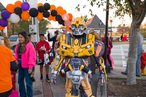Randy Coker dressed as Bumblebee from Transformers last Halloween in Clarkesville. ZACH TAYLOR/Staff