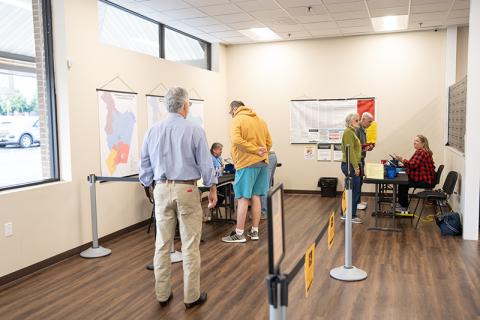 Early voting began on Tuesday for the 2024 presidential election. ZACH TAYLOR/Staff
