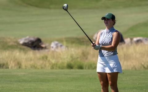 Piedmont’s Erin Donovan lines up a shot. PIEDMONT UNIVERSITY ATHLETICS