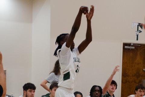 TFS’ Brian Neely Jr. gets a shot up in the Indian’s season opener Tuesday. TFS ATHLETICS