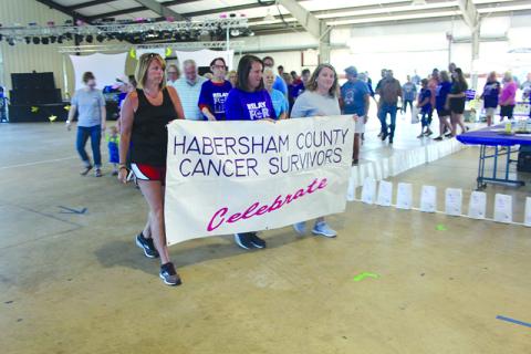 Cancer survivors walk together in Habersham County. SUBMITTED