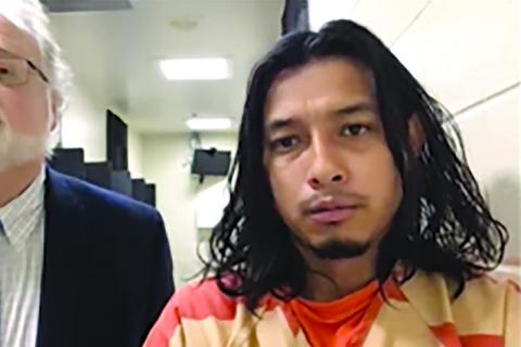 Angel DeJesus Rivera-Sanchez appears in Habersham County Magistrate Court on Nov. 1 in this video screenshot. SUBMITTED