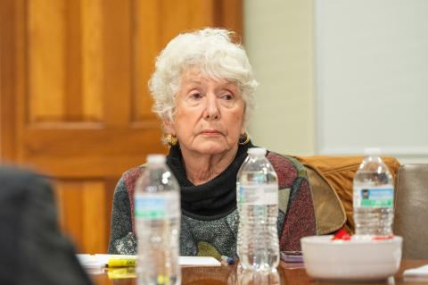 Clarkesville Mayor Barrie Aycock listens in on the HB581 discussion. ZACH TAYLOR/Staff