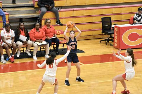 Habersham freshman Sadie Chambers tallied 13 points during the team's loss to Clarke Central this week. LANG STOREY/Staff