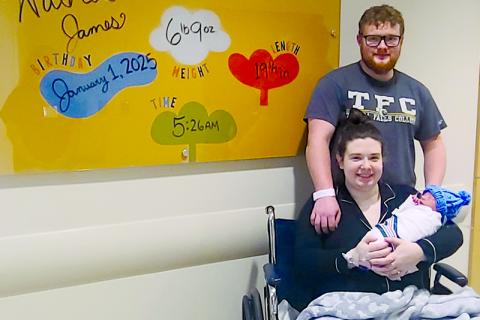 At 5:26 a.m. on Jan. 1, Walker James Crump became Northeast Georgia Medical Center Habersham’s New Year’s Day baby.  Crump was born to Anna Claire and Nathan Crump of Toccoa. SUBMITTED