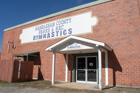 Gymnastics gym in Clarkesville sees damage from storm. JULIANNE AKERS/Staff