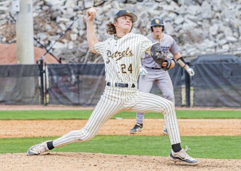 Freshman Konner Burrell has already appeared on the mound several times this season for the Oglethorpe Stormy Petrels. SUBMITTED