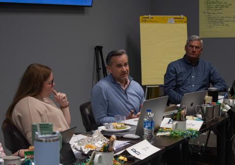Engineering Management Inc President and Baldwin City Engineer Fletcher Holliday presents a Capital Improvement Plan (CIP) to the Baldwin City Council during their retreat last week. HANNAH CAUDELL/Staff