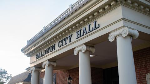 Baldwin’s city hall was the site of the Baldwin Comprehensive Plan on Wednesday evening, where the stakeholder committee discussed collecting survey data, feasibility studies, and how to bring more business and residents into the city while keeping its small-town feel. HANNAH CAUDELL/Staff 
