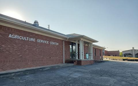 The Agriculture Service Center, positioned beside where the old courthouse once stood, is a possible option for the new fire house. (Samantha Sinclair/Staff)