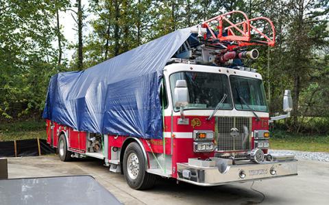 The Demorest Fire Department ladder truck is in disrepair and has been out of service for multiple months. (Zach Taylor/Staff)