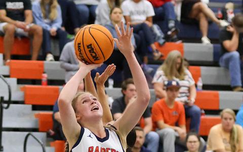 Habersham Central sophomore Tessa Murdock (24) goes for a layup during a basketball game between Athens Christian and Habersham Central on Saturday, Nov. 15. (Landen Todd/Staff)