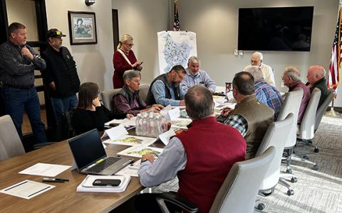 County Commissioners and County Planning Commission members hold a joint meeting on the Unified Development Ordinance. (Zach Taylor/Staff)