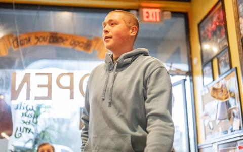 Riley Hembree walked through the doors at El Patron for his surprise party last Saturday. His family and friends celebrated his 17th birthday and the fulfillment of his Make-A-Wish trip to Hawaii. (Zach Taylor/Staff)